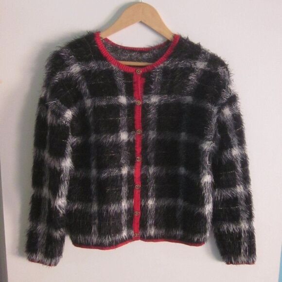 NEW! Catamini Girls Size 10 Years NWT Furry Cardigan Button Up Sweater  36" Bust - Picture 1 of 9